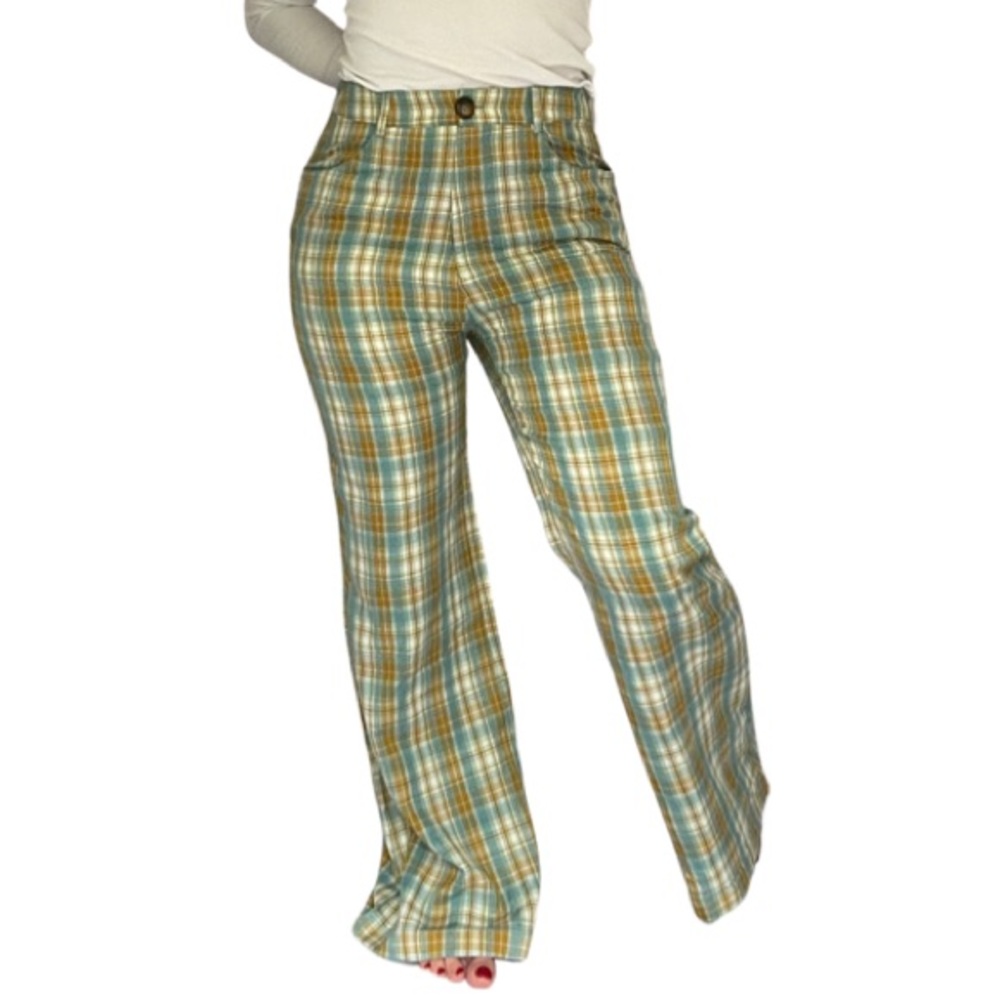 Listicle plaid flare pants